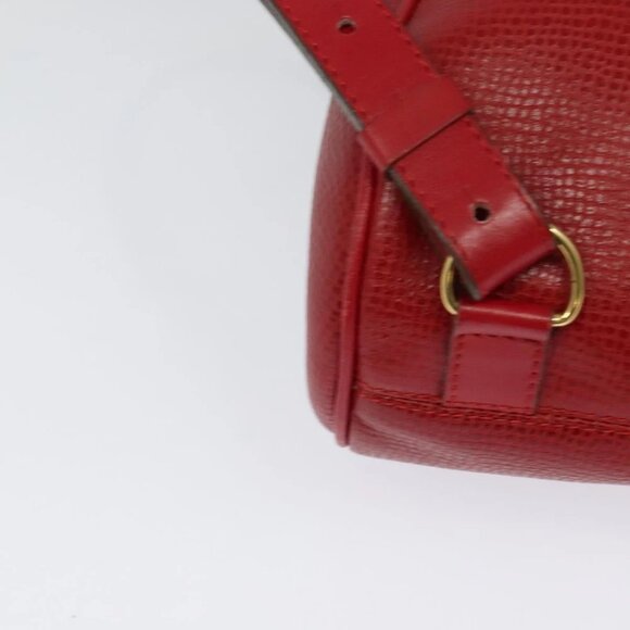 Christian Dior Backpack Leather Red Gold Auth - Picture 2 of 16